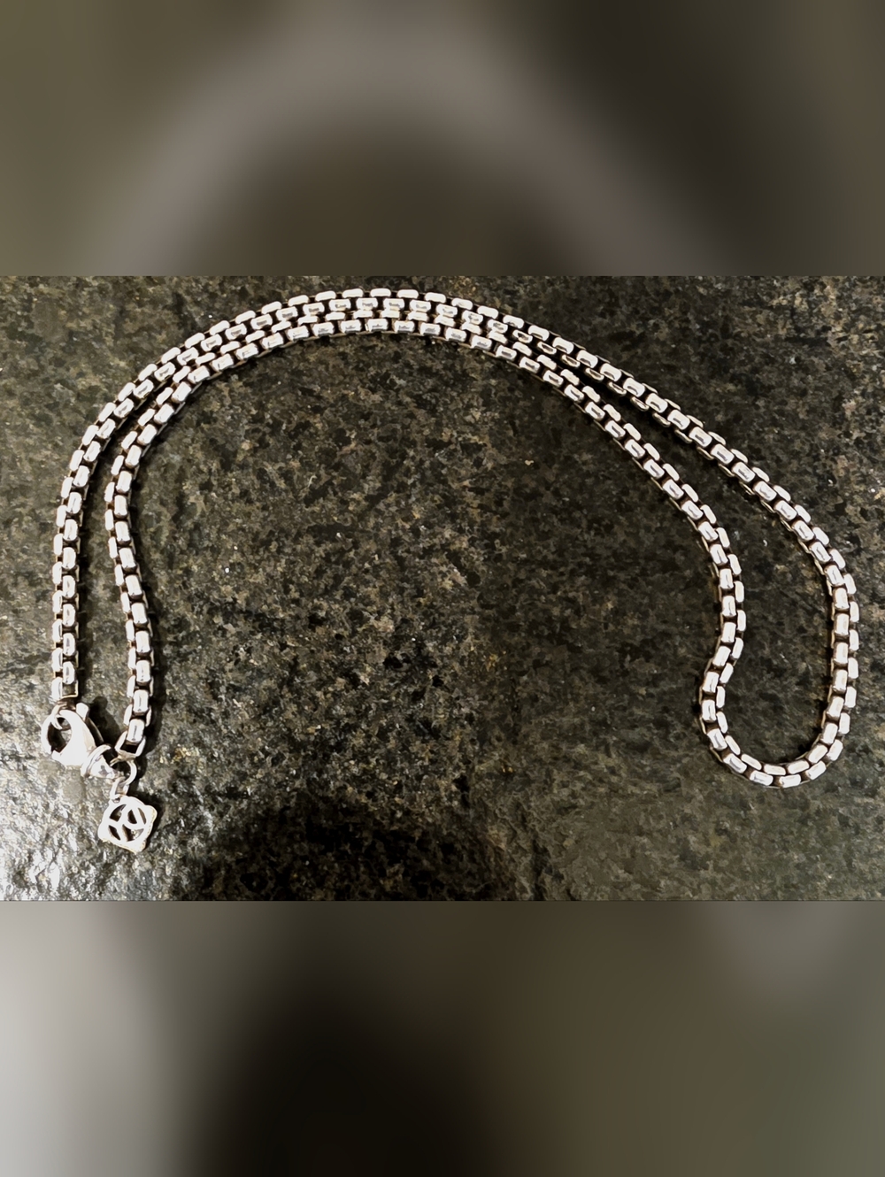 David Yurman Sterling Silver Box Chain 16" Long, 4mm Wide Necklace - Silver